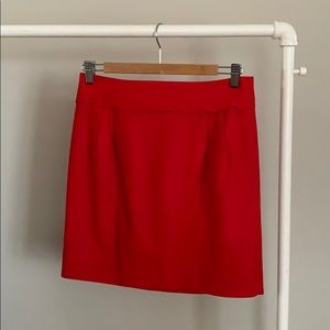 Red J.Crew Scalloped Skirt